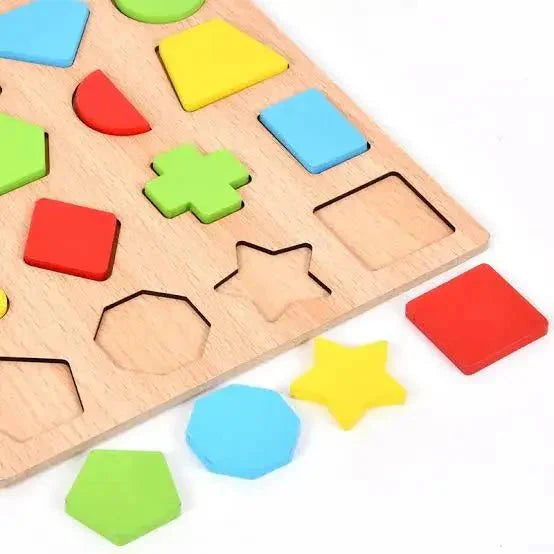 Early Educational Wooden Colorful 3D Learning Board
