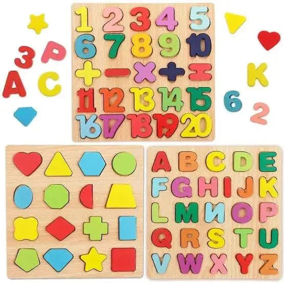 Early Educational Wooden Colorful 3D Learning Board