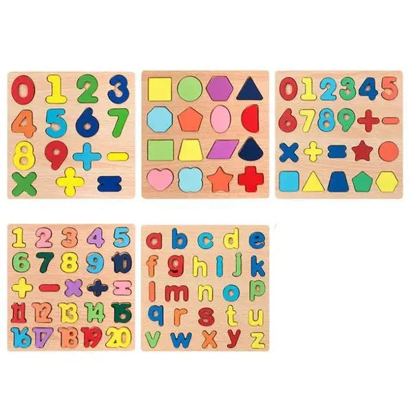 Early Educational Wooden Colorful 3D Learning Board