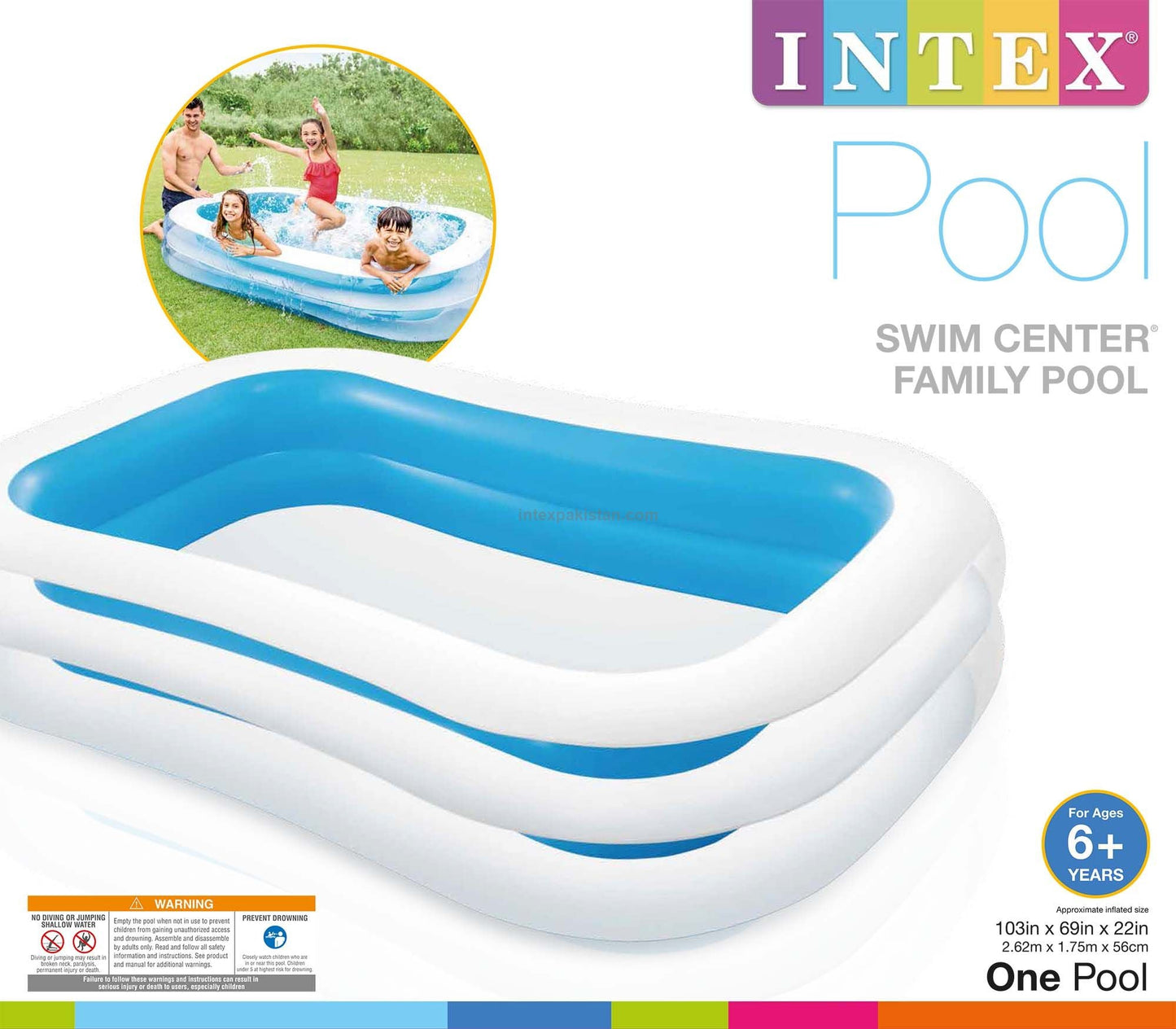 INTEX 8ft x 5.8ft x 1.8 ft Swim Center Family Pool