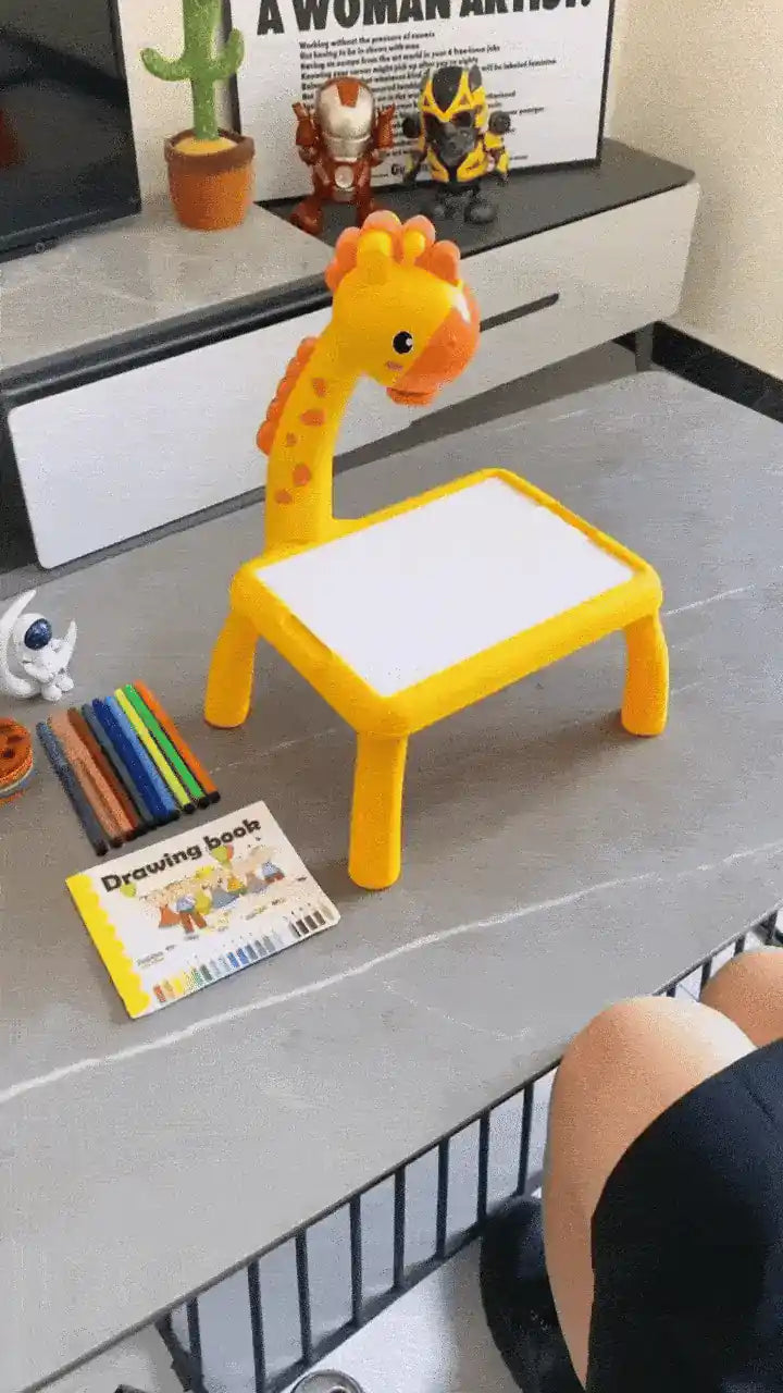 3 In 1 Kids Painting Drawing Activity Kit Projector Table (Random Color)