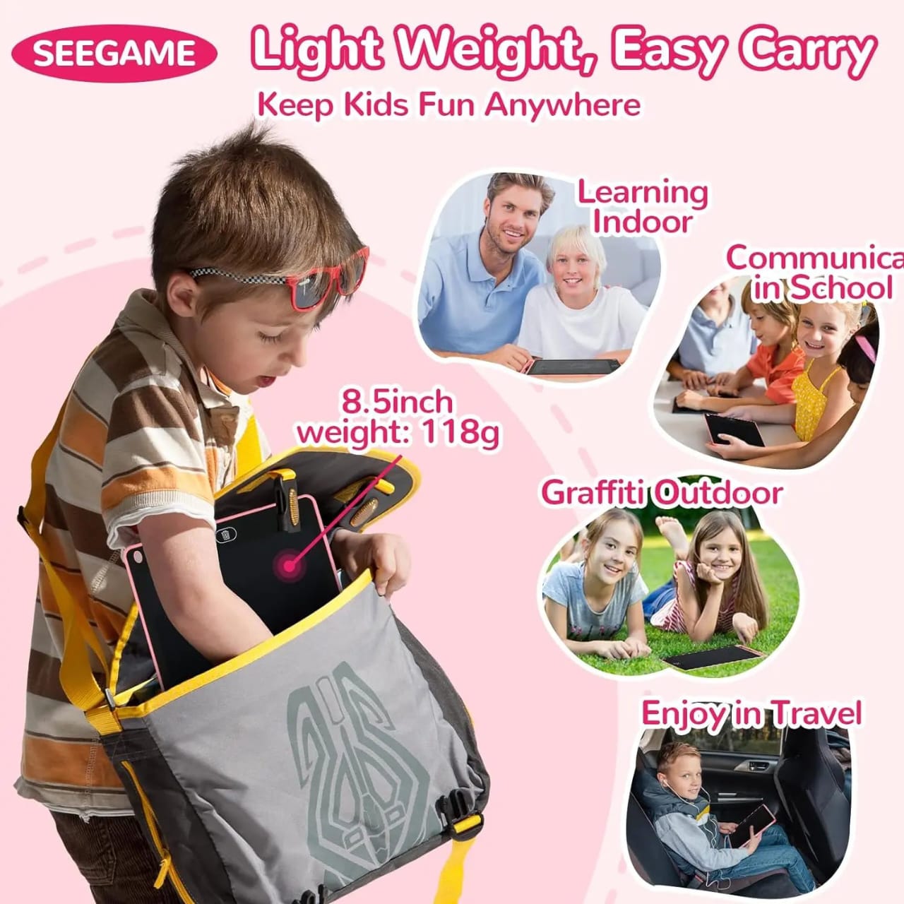 8.5" LCD Writing Tablet Multicolor Screen Writing Erasable Writing Board
