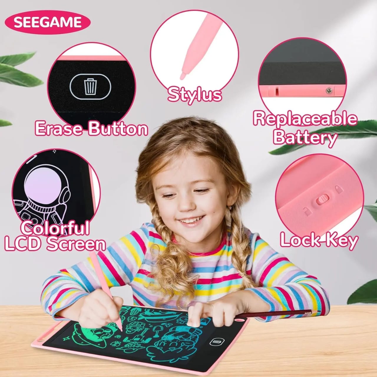 8.5" LCD Writing Tablet Multicolor Screen Writing Erasable Writing Board