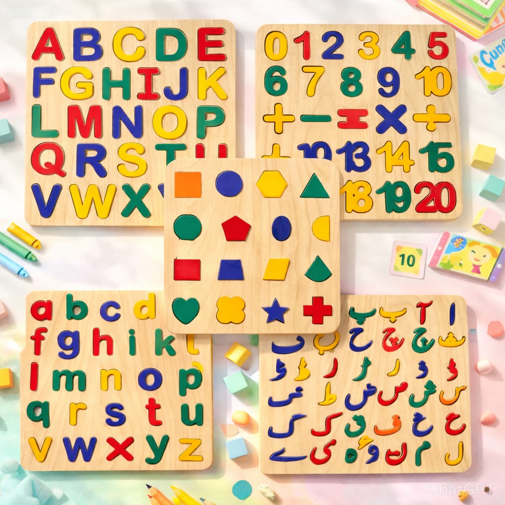 Early Educational Wooden Colorful 3D Learning Board