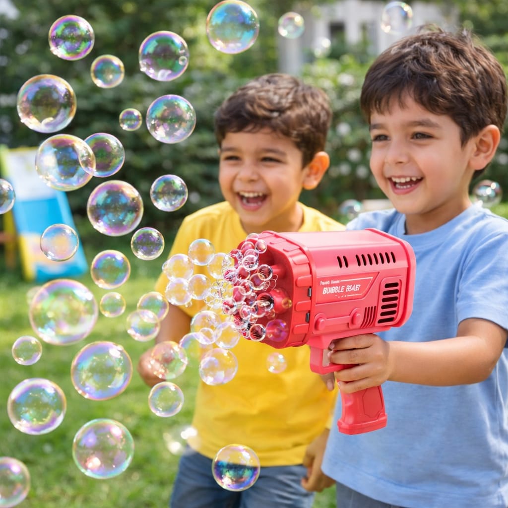 Space Rocket Bazooka Bubble Gun Electric Automatic Bubble Maker