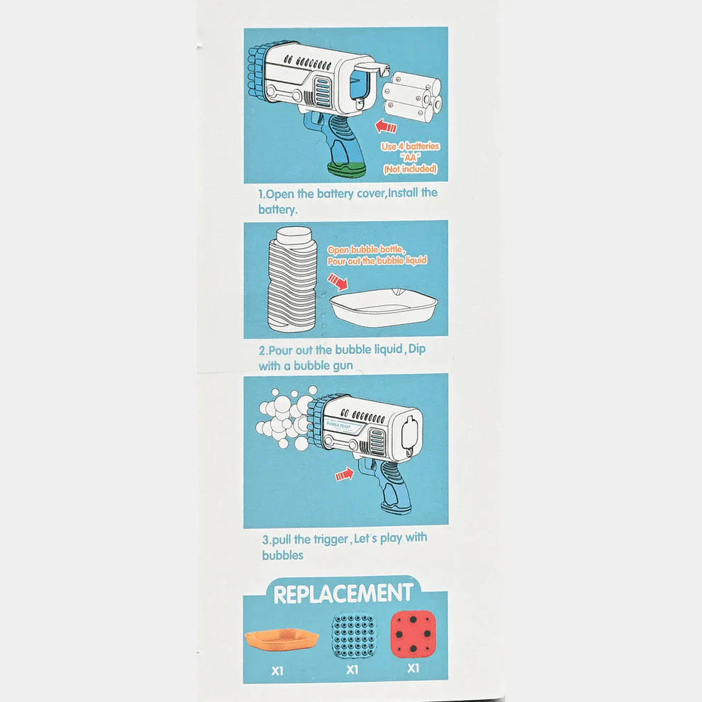 Space Rocket Bazooka Bubble Gun Electric Automatic Bubble Maker