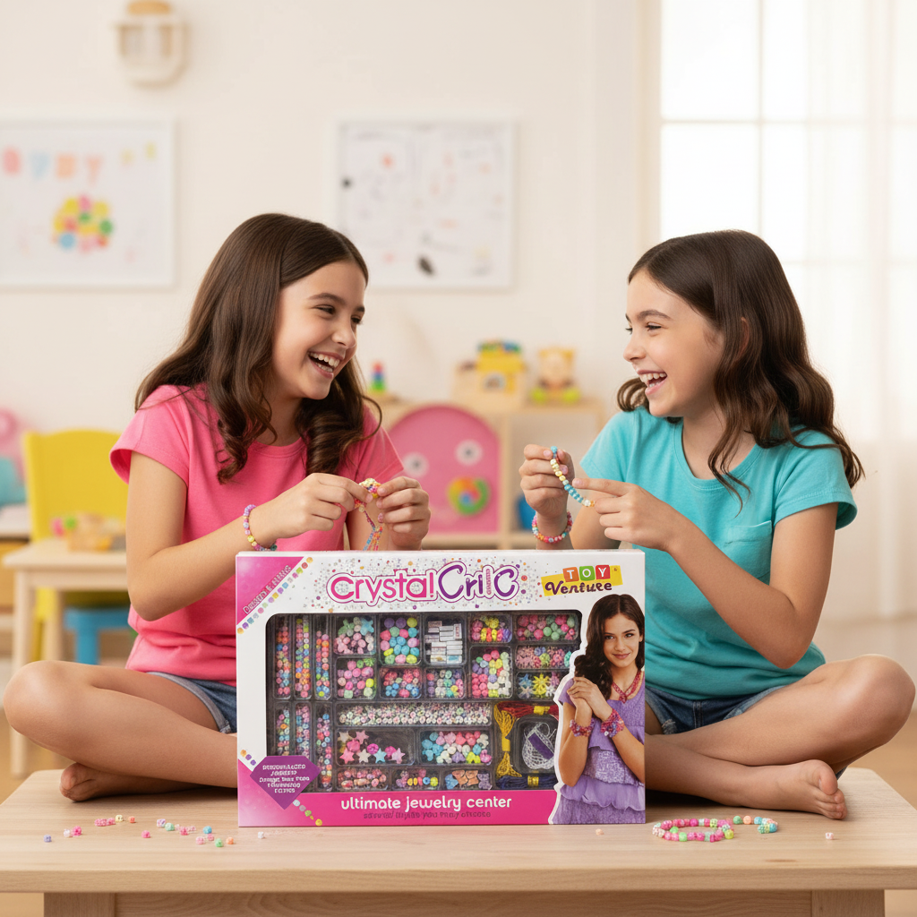 Two girls crafting together